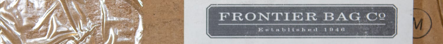 Box with Frontier Bag Co. mailing label